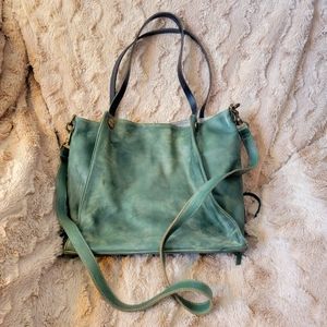 Green Leather Tote Bag by Old Trend